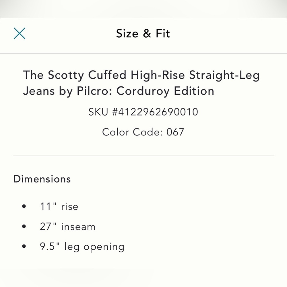 NWT new 31 Anthropologie pilcro Scotty corduroy cuffed pants straight leg pink - Picture 12 of 16